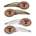 Carolines Treasures Letter T Chevron Maroon and Gold Barrettes Hair Clips, Set of 4, 4PK CJ1061-THCS4